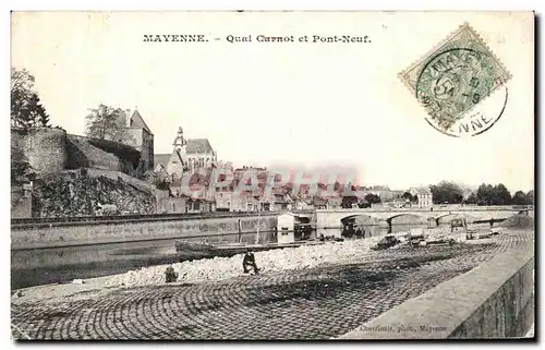 Cartes postales Mayenne Quai Carnot et Pont Neuf