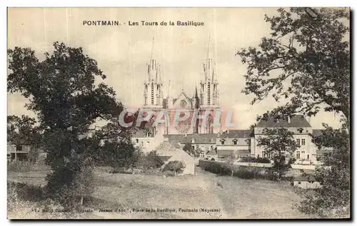 Ansichtskarte AK Pontmain Les Tours de La Basilique