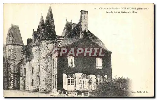 Cartes postales Mayenne Mezangers Facade Est et statue de flore Chateau du rocher