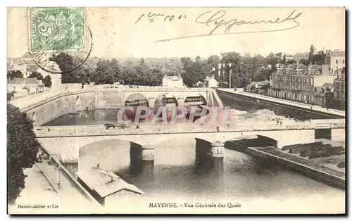 Ansichtskarte AK Mayenne Vue Generale des Quais