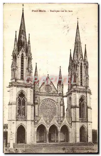 Cartes postales Pontmain Basilique vue de face