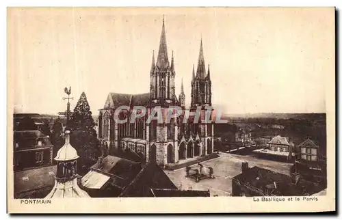 Ansichtskarte AK Pontmain la Basilique et le parvis