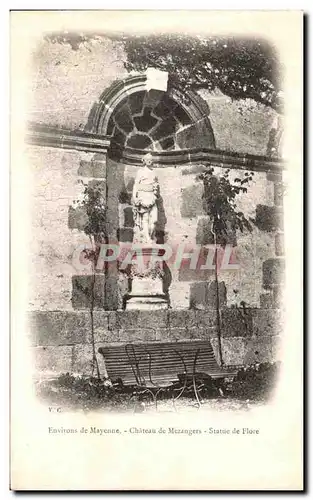 Cartes postales Environs de Mayenne Chateau de Mezangers Statue de Flore