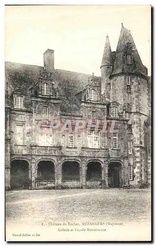 Cartes postales Chateau du Rocher Mezangers Galerie et Facade Renaissance