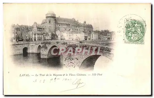 Cartes postales Laval Le Pont de la Mayenne le Vieux Chateau