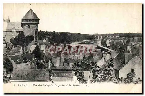 Cartes postales Laval Vue Generale prise du Jardin de la Perrine