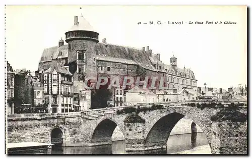Cartes postales Laval Le Vieux Pont et le Chateau
