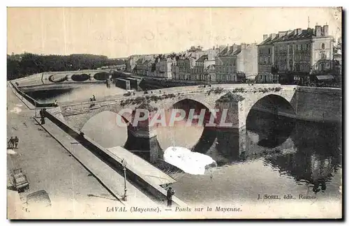 Cartes postales Laval Ponts sur la Mayenne