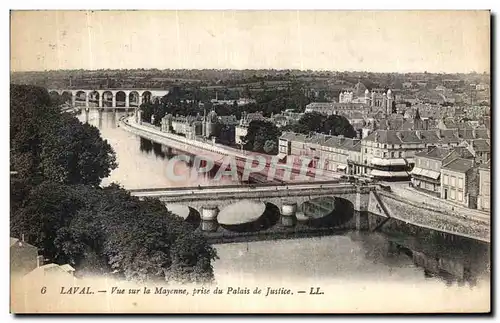 Cartes postales Laval Vue sur la Mayenne prise du Palais de Justice