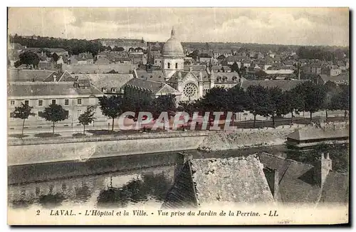 Cartes postales Laval L Hopital et la Ville Vue prise du Jardin de la Perrine