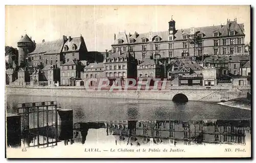 Cartes postales Laval Le Chateau et le Palais de Justice