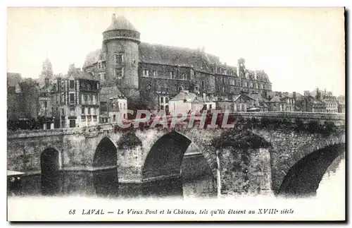 Ansichtskarte AK Laval Le Vieux Pont et le Chateau