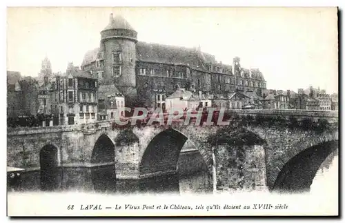Cartes postales Laval Le Vieux Pont et le Chateau