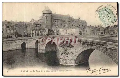 Cartes postales Laval Le Pont de la Mayenne et le vieux Chateau