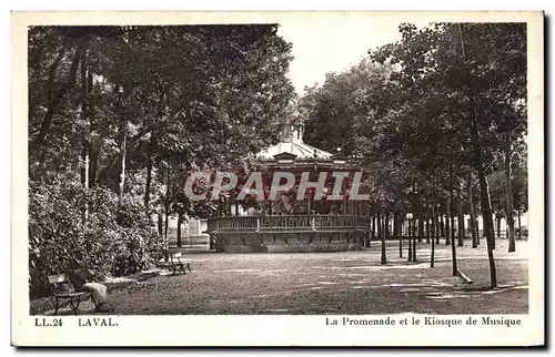 Cartes postales Laval La promenade et le kiosque de musique