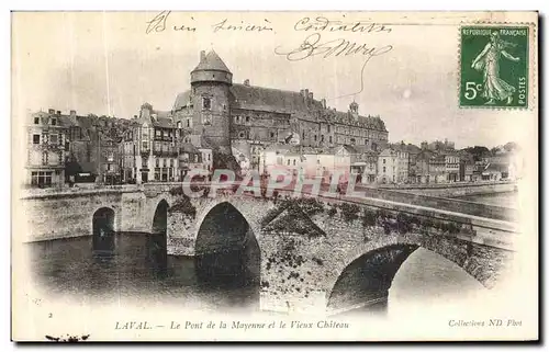 Cartes postales Laval Le pont de la Mayenne et le vieux chateau
