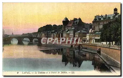 Cartes postales Laval Le chateau et le palais de justice