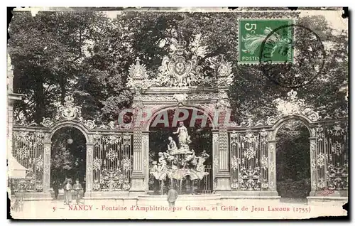 Cartes postales Nancy Fontaine d Amphitrite et grille Jean Lmour