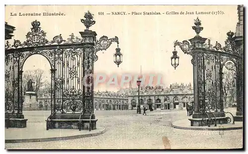 Cartes postales Nancy place Stanislas Grilles de Jean Lamour