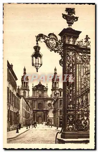 Cartes postales Nancy Rue Maurice Barres et la cathedrale Jean Lamour Grilles