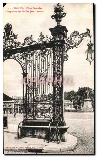 Cartes postales Nancy Place Stanislas Fragment des grilles Jean Lamour