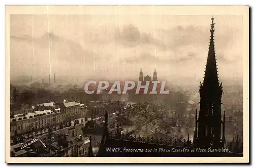 Cartes postales Nancy panorama sur la place Carriere et place Stanislas