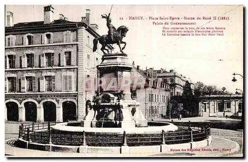 Ansichtskarte AK Nancy Place Saint Epvre Statue de Rene II palais du gouvernement