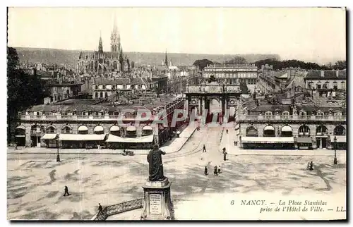 Cartes postales Nancy Place Stanislas prise de l hotel de ville