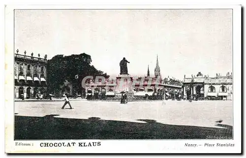 Cartes postales Nancy Place Stanislas Chocolat Klaus