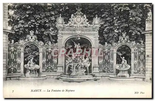 Cartes postales Nancy La Fontaine de Neptune