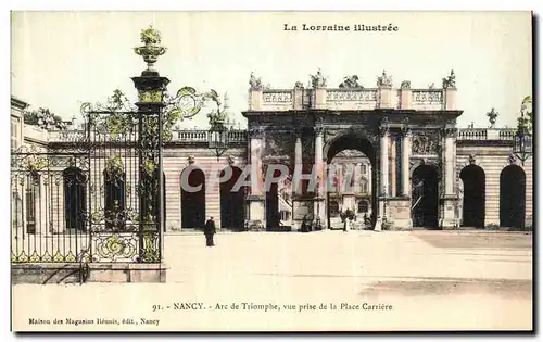 Cartes postales Nancy Arc de Triomphe Vue Prise de la Place Carriere