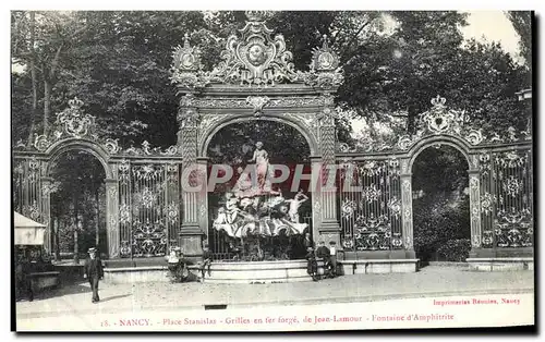 Cartes postales Nancy Place Stanislas Grilles en fer Forge de Jean Lamour Fontaine d Amphitrite