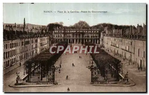 Cartes postales Nancy Place de la Carriere Palais du Gouvernement