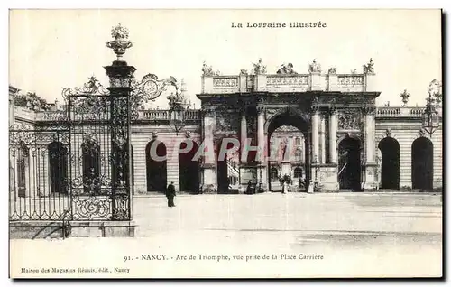 Cartes postales Nancy Arc de Triomphe Vue Prise de la Place Carriere