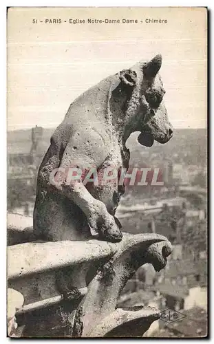 Cartes postales Paris Eglise Notre Dame Chimere Diable