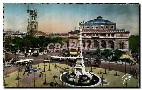 Cartes postales Paris Et Ses Merveilles Place du Chatelet et tour Saint Jacques