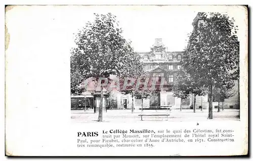 Cartes postales Paris Le College Massillom Sur Le Quai des Celestins