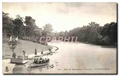 Ansichtskarte AK Bois de Boulogne Le Lac L Embarcadere