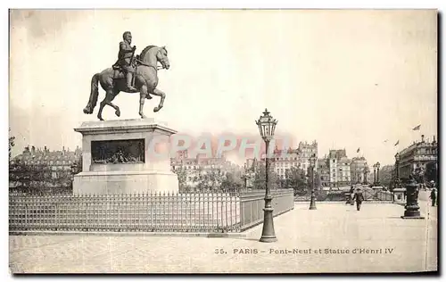 Cartes postales Paris Pont Neuf et Statue d Henri IV