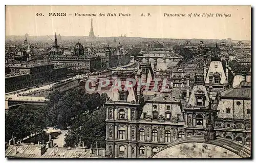 Ansichtskarte AK Paris Panorama des Huit Ponts