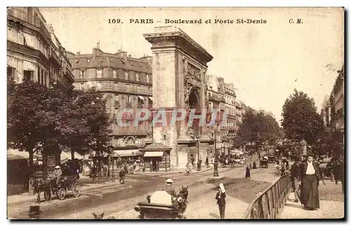 Cartes postales Paris Boulevavd et Porte St Denis