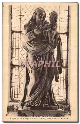 Cartes postales Paris Eglise Saint Julien le Pauvre Statue de la vierge