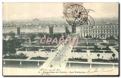 Cartes postales Paris Panorama Les Tuileries