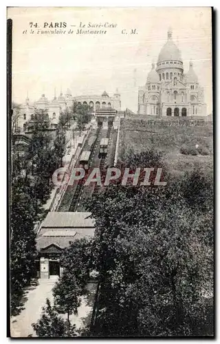 Cartes postales Paris Sacre Coeur et le funiculaire de Montmartre