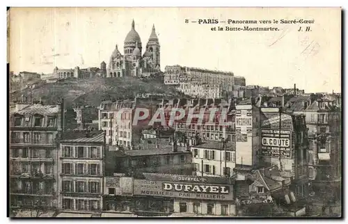 Cartes postales Paris Panorama Vers le Sacre Coeur et la Butte Montmartre