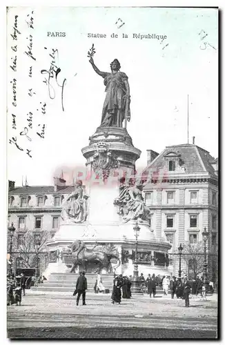 Cartes postales Paris Statue de La Republique