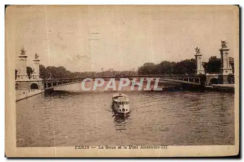 Ansichtskarte AK Paris La seine et le Pont Alexandre III