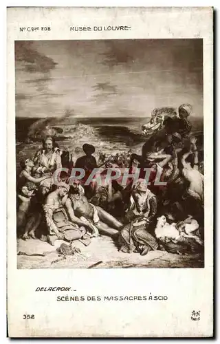 Cartes postales Delacroix Scenes Des Massacres A Scio Musee du Louvre Paris