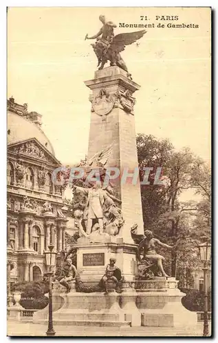 Ansichtskarte AK Paris Monument de Gambetta Louvre