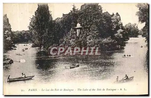 Cartes postales Paris Le Lac du Bois de Boulogne